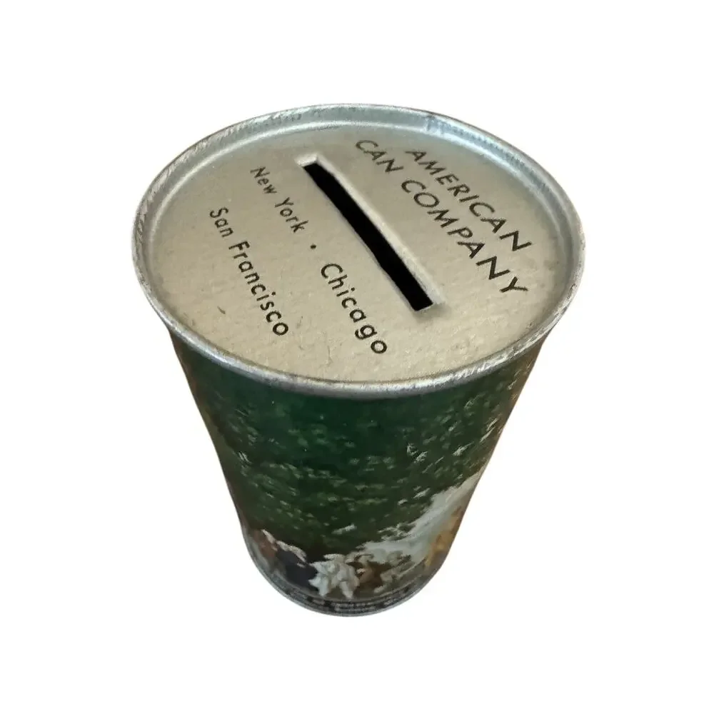 Vintage Tin Bank American Can Co Thomas Jefferson & Declaration of Independence
